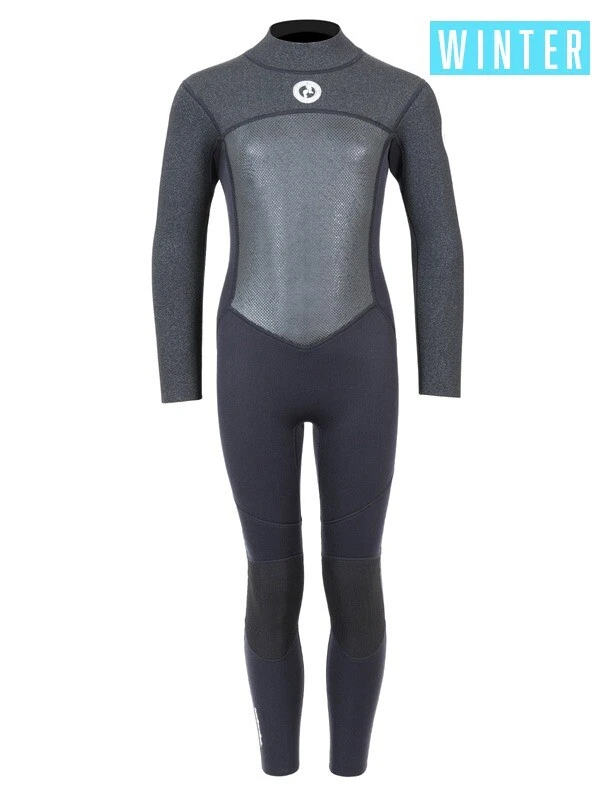 Two Bare Feet Thunderclap Pro 5/4mm Junior Winter Wetsuit (Black / Dark Grey) 1 Two Bare Feet Thunderclap Pro 5/4mm Junior Winter Wetsuit (Black / Dark Grey)