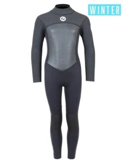 Two Bare Feet Thunderclap Pro 4/3mm Junior Winter Wetsuit (Black / Dark Grey)
