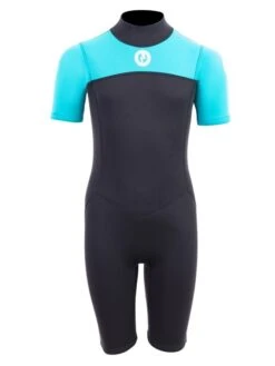 Two Bare Feet Thunderclap 2.5mm Junior Shorty Wetsuit (Aqua / Black)
