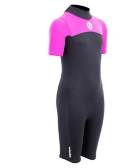 Two Bare Feet Thunderclap 2.5mm Junior Shorty Wetsuit (Pink / Black) -Ocean Glide Ready kids thunderclap shorty wetsuit pink 8