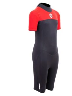 Two Bare Feet Thunderclap 2.5mm Junior Shorty Wetsuit (Red / Black) -Ocean Glide Ready kids thunderclap shorty wetsuit red 8
