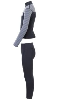 Two Bare Feet Junior Aspect Fleece Lined Zipless Thermal 2.5mm Superstretch Wetsuit Top & Pants Set (Black/Grey Stripes) -Ocean Glide Ready klfm2g i