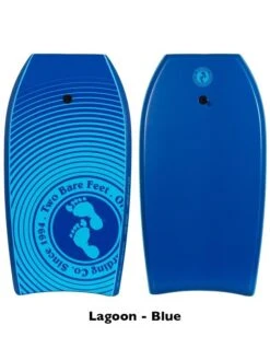 Two Bare Feet Flowers Double Bodyboard And Bag Bundle (Choice Of 33", 37", 41") -Ocean Glide Ready lagoon blue