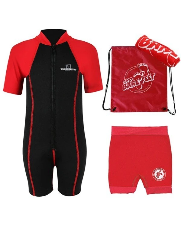 Premier Baby Swim Kit - Lycra Arm Wetsuit + Nappy Shorts + Towel + Bag (Red) 1 Premier Baby Swim Kit - Lycra Arm Wetsuit + Nappy Shorts + Towel + Bag (Red)