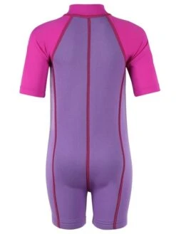 Essentials Baby Swim Kit - Lycra Arm Wetsuit + Nappy Shorts (Raspberry) -Ocean Glide Ready lycra armed baby lilac.raspberry back 1 1
