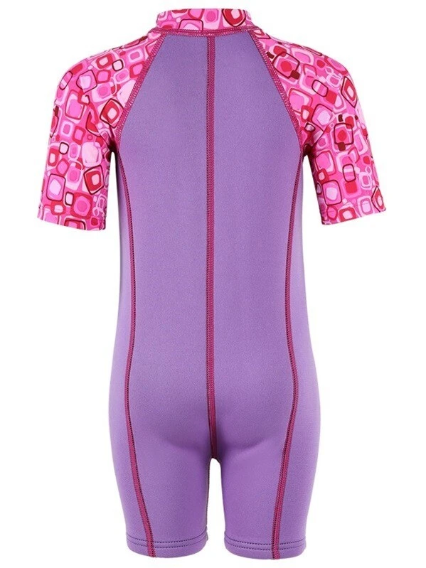 Essentials Baby Swim Kit - Patterned Lycra Arm Wetsuit + Swim Nappy (Lilac) 3 Essentials Baby Swim Kit - Patterned Lycra Arm Wetsuit + Swim Nappy (Lilac) - Image 3