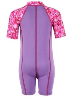 Essentials Baby Swim Kit - Patterned Lycra Arm Wetsuit + Swim Vest (Lilac) 5 Essentials Baby Swim Kit - Patterned Lycra Arm Wetsuit + Swim Vest (Lilac) -Ocean Glide Ready lycra armed baby patterned lilac back 4