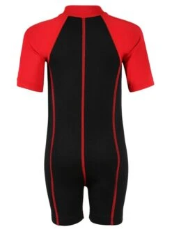 Premier Baby Swim Kit - Lycra Arm Wetsuit + Nappy Shorts + Towel + Bag (Red) 7 Premier Baby Swim Kit - Lycra Arm Wetsuit + Nappy Shorts + Towel + Bag (Red) -Ocean Glide Ready lycra armed baby red.black back 4