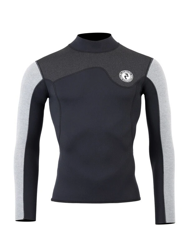 Two Bare Feet Mens Aspect Fleece Lined Zipless Thermal 2.5mm Superstretch Wetsuit Top & Shorts Set (Black/Grey/Grey) 5 Two Bare Feet Mens Aspect Fleece Lined Zipless Thermal 2.5mm Superstretch Wetsuit Top & Shorts Set (Black/Grey/Grey) - Image 5