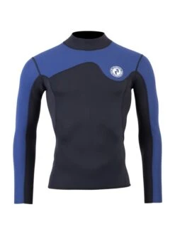 Two Bare Feet Mens Aspect Fleece Lined Zipless Thermal 2.5mm Superstretch Wetsuit Top & Pants Set (Black/Blue) -Ocean Glide Ready m165yc a