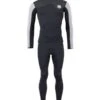 Two Bare Feet Mens Aspect Fleece Lined Zipless Thermal 2.5mm Superstretch Wetsuit Top & Pants Set (Black/Grey/Grey)