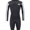Two Bare Feet Mens Aspect Back Zip 2.5mm Wetsuit Jacket & Shorts Set (Black/Grey/Grey)