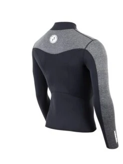 Two Bare Feet Mens Aspect Fleece Lined Zipless Thermal 2.5mm Superstretch Wetsuit Top (Black/Grey) -Ocean Glide Ready mens aspect fleece lined thermal top black delta 6