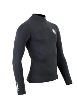 Two Bare Feet Mens Aspect Fleece Lined Zipless Thermal 2.5mm Superstretch Wetsuit Top (Black) -Ocean Glide Ready mens aspect fleece lined thermal top black 8