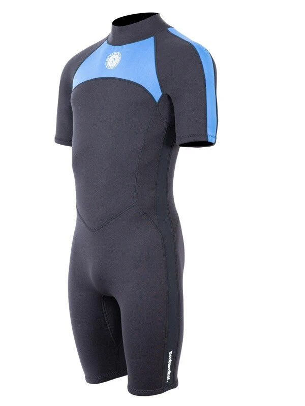 Two Bare Feet Flare 2.5mm Mens Superstretch Shorty Wetsuit (Blue) 2 Two Bare Feet Flare 2.5mm Mens Superstretch Shorty Wetsuit (Blue) - Image 2