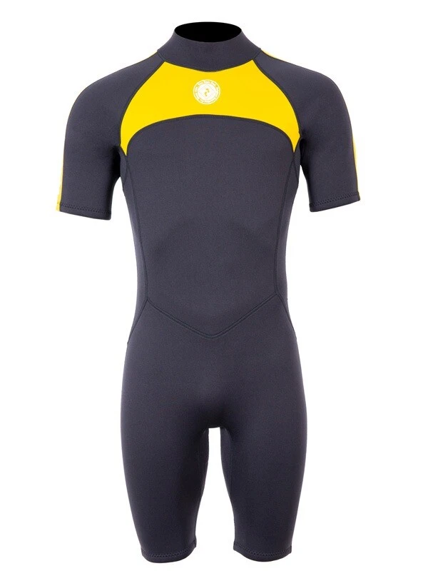 Two Bare Feet Flare 2.5mm Mens Superstretch Shorty Wetsuit (Yellow) 1 Two Bare Feet Flare 2.5mm Mens Superstretch Shorty Wetsuit (Yellow)