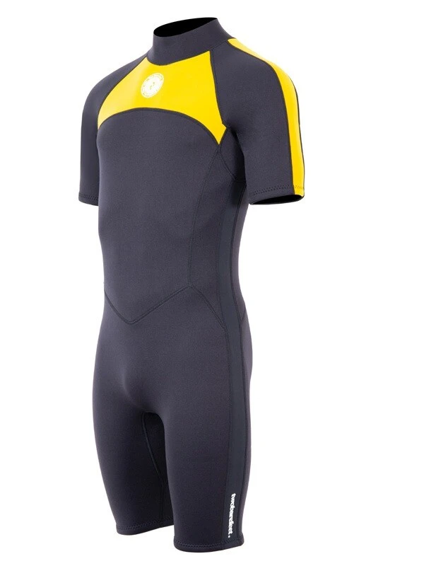 Two Bare Feet Flare 2.5mm Mens Superstretch Shorty Wetsuit (Yellow) 2 Two Bare Feet Flare 2.5mm Mens Superstretch Shorty Wetsuit (Yellow) - Image 2