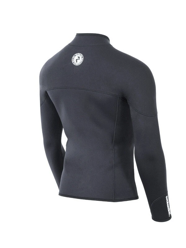 Two Bare Feet Mens Heritage 3mm Half Zip Long Sleeve Wetsuit Jacket (Black) - Image 6
