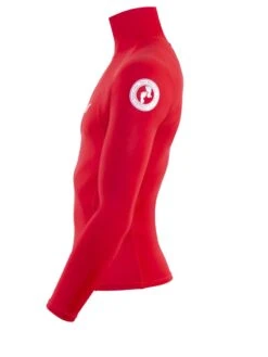 Two Bare Feet Adults Long Sleeve Rash Vest (Red) -Ocean Glide Ready mens long sleeve red 3 1 1