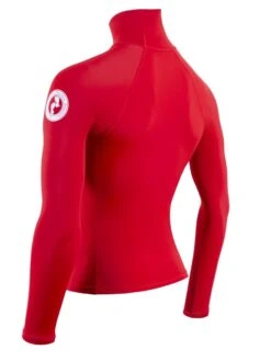 Two Bare Feet Adults Long Sleeve Rash Vest (Red) -Ocean Glide Ready mens long sleeve red 4 1 1