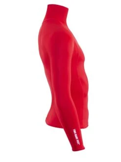 Two Bare Feet Adults Long Sleeve Rash Vest (Red) -Ocean Glide Ready mens long sleeve red 7 1 1