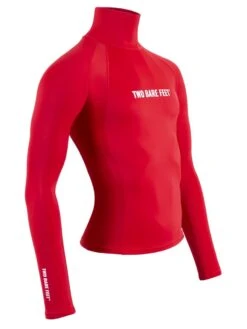 Two Bare Feet Adults Long Sleeve Rash Vest (Red) -Ocean Glide Ready mens long sleeve red 8 1 1