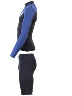 Two Bare Feet Mens Aspect Fleece Lined Zipless Thermal 2.5mm Superstretch Wetsuit Top & Shorts Set (Black/Blue) 11 Two Bare Feet Mens Aspect Fleece Lined Zipless Thermal 2.5mm Superstretch Wetsuit Top & Shorts Set (Black/Blue) -Ocean Glide Ready mwo9tp s