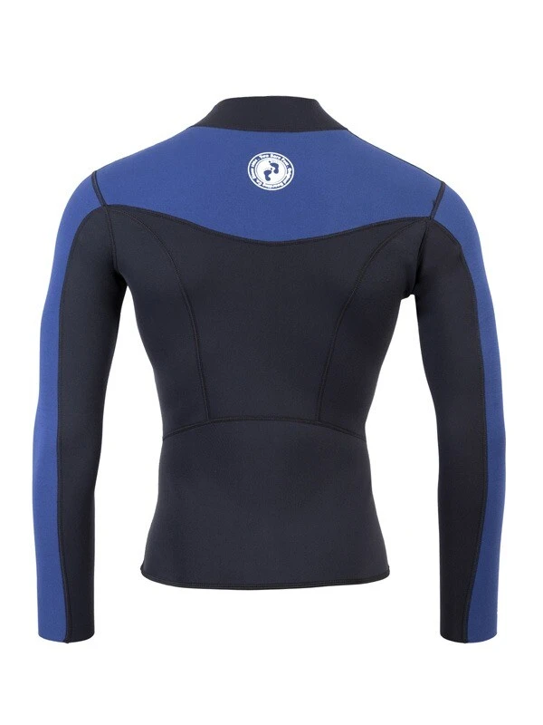 Two Bare Feet Mens Aspect Fleece Lined Zipless Thermal 2.5mm Superstretch Wetsuit Top & Shorts Set (Black/Blue) 6 Two Bare Feet Mens Aspect Fleece Lined Zipless Thermal 2.5mm Superstretch Wetsuit Top & Shorts Set (Black/Blue) - Image 6