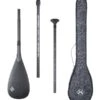 Two Bare Feet 3 Piece Carbon Pro SUP Paddle & Bag Package (Black)