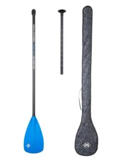 Two Bare Feet 2 Piece Fibreglass Hybrid SUP Paddle & Bag Package (Blue)