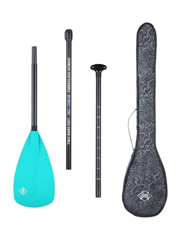 Two Bare Feet 3 Piece Fibreglass Hybrid SUP Paddle & Bag Package (Aqua) 1 Two Bare Feet 3 Piece Fibreglass Hybrid SUP Paddle & Bag Package (Aqua)