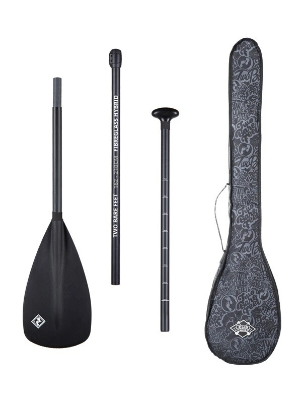 Two Bare Feet 3 Piece Fibreglass Hybrid SUP Paddle & Bag Package (Black) 1 Two Bare Feet 3 Piece Fibreglass Hybrid SUP Paddle & Bag Package (Black)