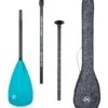 Two Bare Feet 3 Piece Fibreglass Hybrid SUP Paddle & Bag Package (Teal)