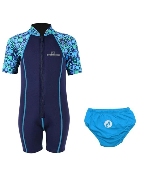 Essentials Baby Swim Kit - Patterned Lycra Arm Wetsuit + Swim Nappy (Aqua) 1 Essentials Baby Swim Kit - Patterned Lycra Arm Wetsuit + Swim Nappy (Aqua)