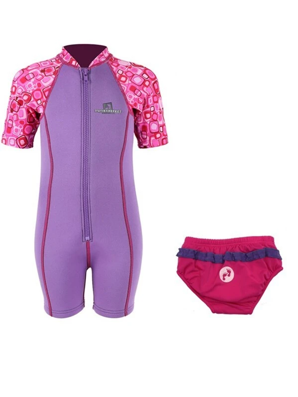 Essentials Baby Swim Kit - Patterned Lycra Arm Wetsuit + Swim Nappy (Lilac) 1 Essentials Baby Swim Kit - Patterned Lycra Arm Wetsuit + Swim Nappy (Lilac)
