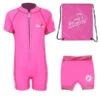 Deluxe Baby Swim Kit - Classic Wetsuit + Nappy Shorts + Bag (Pink)