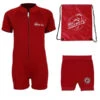 Deluxe Baby Swim Kit - Classic Wetsuit + Nappy Shorts + Bag (Red)