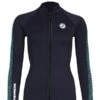 Two Bare Feet Womens Silicone Print Series Full Zip 2.5mm Wetsuit Jacket (Black/Mint)