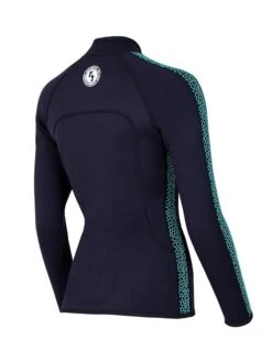 Two Bare Feet Womens Silicone Print Series Full Zip 2.5mm Wetsuit Jacket (Black/Mint) -Ocean Glide Ready silicone series jacket mint 6