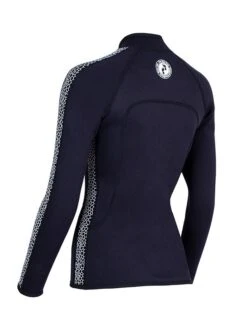 Two Bare Feet Womens Silicone Print Series Full Zip 2.5mm Wetsuit Jacket (Black/White) -Ocean Glide Ready silicone series jacket white 4