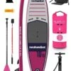 Two Bare Feet Sport Air (Allround XL) 10'10" X 33" X 6" Inflatable SUP Deluxe Fibreglass Hybrid Pack (Raspberry)