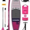 Two Bare Feet Sport Air (Allround) 10'6" X 33" X 4.75" Inflatable SUP Deluxe Fibreglass Pack (Raspberry)