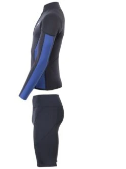 Two Bare Feet Perspective Half Zip 2.5mm Wetsuit Jacket & Shorts Set (Black/Blue) -Ocean Glide Ready u1y1bg 1