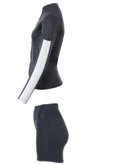 Two Bare Feet Unisex Perspective Full Zip 2.5mm Wetsuit Jacket & Hotpants Set (Black/Grey/Grey) -Ocean Glide Ready ucdcww l