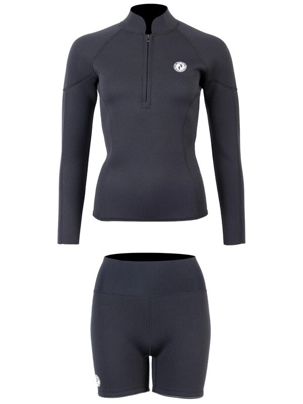 Two Bare Feet Unisex Perspective Half Zip 2.5mm Wetsuit Jacket & Hotpants Set (Black) 2 Two Bare Feet Unisex Perspective Half Zip 2.5mm Wetsuit Jacket & Hotpants Set (Black) - Image 2