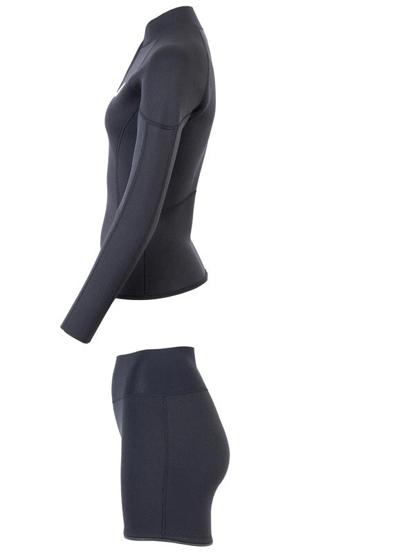 Two Bare Feet Unisex Perspective Half Zip 2.5mm Wetsuit Jacket & Hotpants Set (Black) 4 Two Bare Feet Unisex Perspective Half Zip 2.5mm Wetsuit Jacket & Hotpants Set (Black) - Image 4