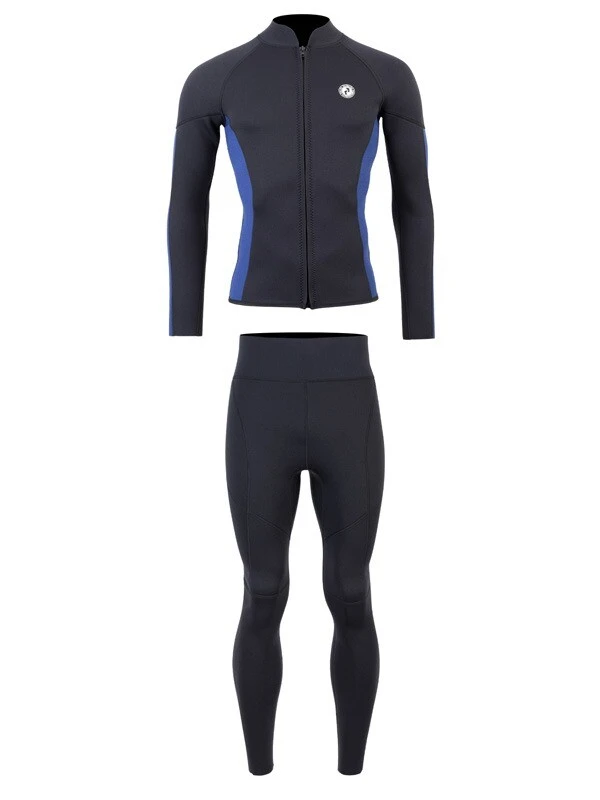 Two Bare Feet Perspective Full Zip 2.5mm Wetsuit Jacket & Pants Set (Black/Blue) 2 Two Bare Feet Perspective Full Zip 2.5mm Wetsuit Jacket & Pants Set (Black/Blue) - Image 2