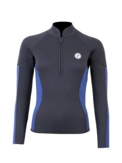Two Bare Feet Unisex Perspective Half Zip 2.5mm Wetsuit Jacket & Hotpants Set (Black/Blue) -Ocean Glide Ready ufm7ec 6