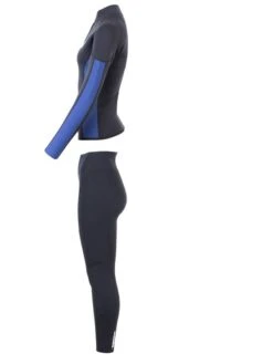 Two Bare Feet Unisex Perspective Half Zip 2.5mm Wetsuit Jacket & Pants Set (Black/Blue) -Ocean Glide Ready uhlqcb 4 1