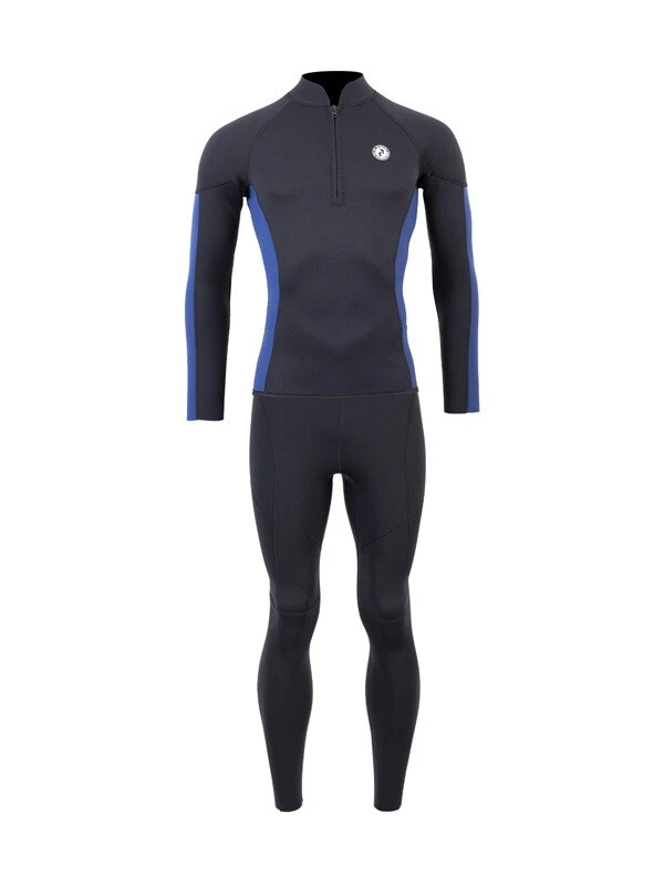 Two Bare Feet Perspective Half Zip 2.5mm Wetsuit Jacket & Pants Set (Black/Blue) 1 Two Bare Feet Perspective Half Zip 2.5mm Wetsuit Jacket & Pants Set (Black/Blue)